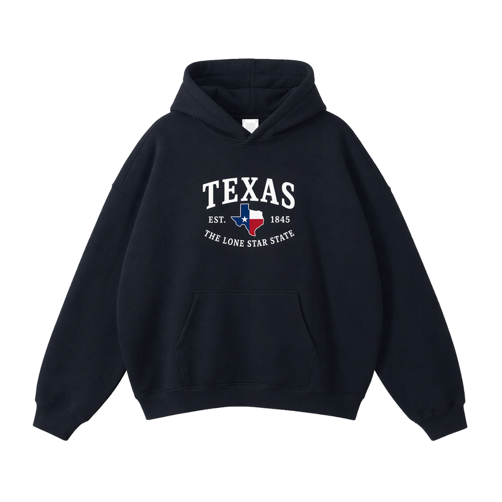 Collection 8 Texas Oversize Fleeced Hoodie - Black front