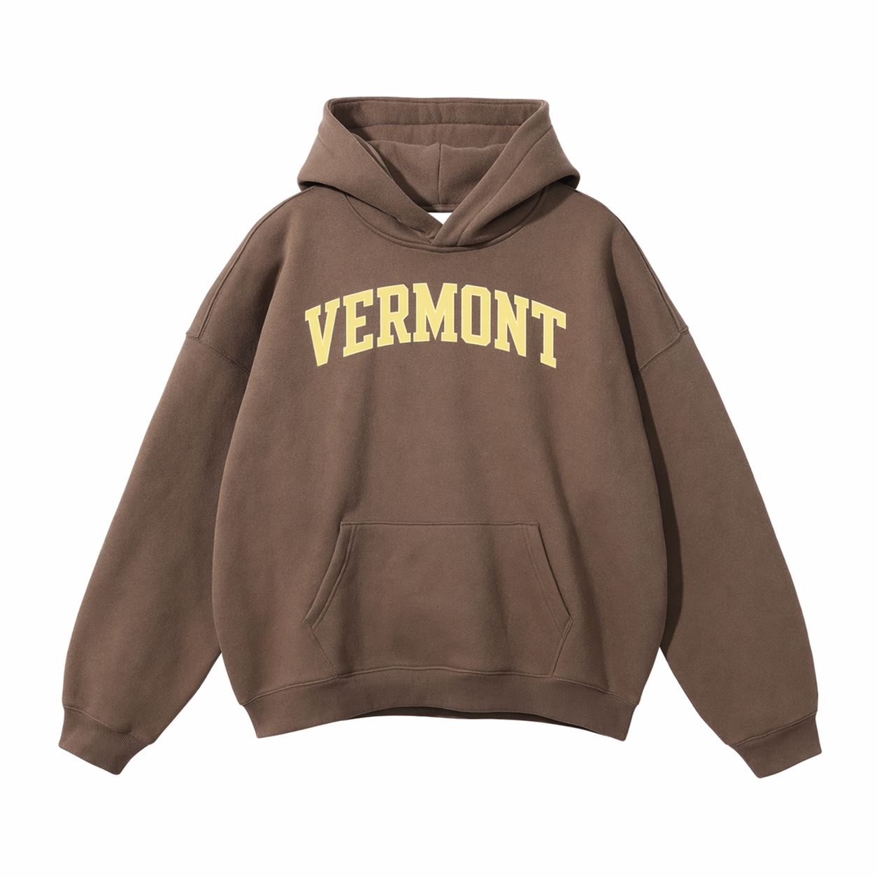 Collection 1 Vermont Oversize Fleeced Hoodie - Brown front