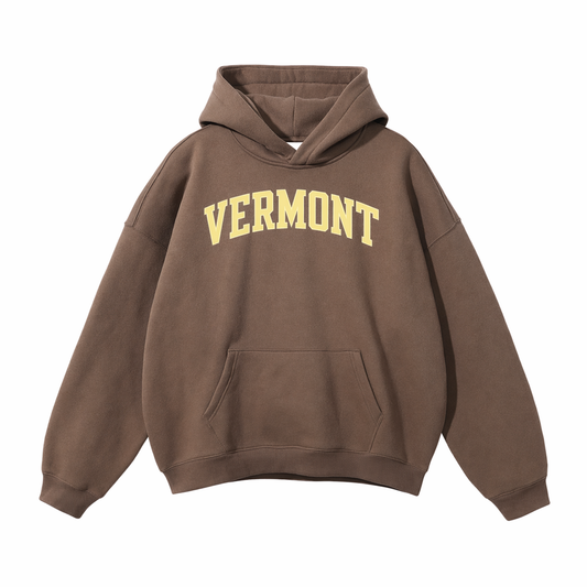 Collection 1 Vermont Oversize Fleeced Hoodie - Brown front