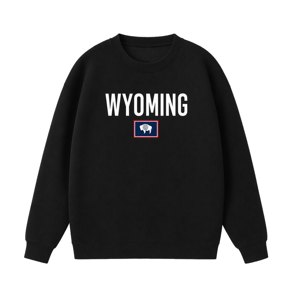 Collection 7 Wyoming Essential Heavyweight Crewneck Sweatshirt - Black front