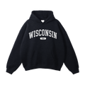 Collection 4 Wisconsin Oversize Fleeced Hoodie - Black front