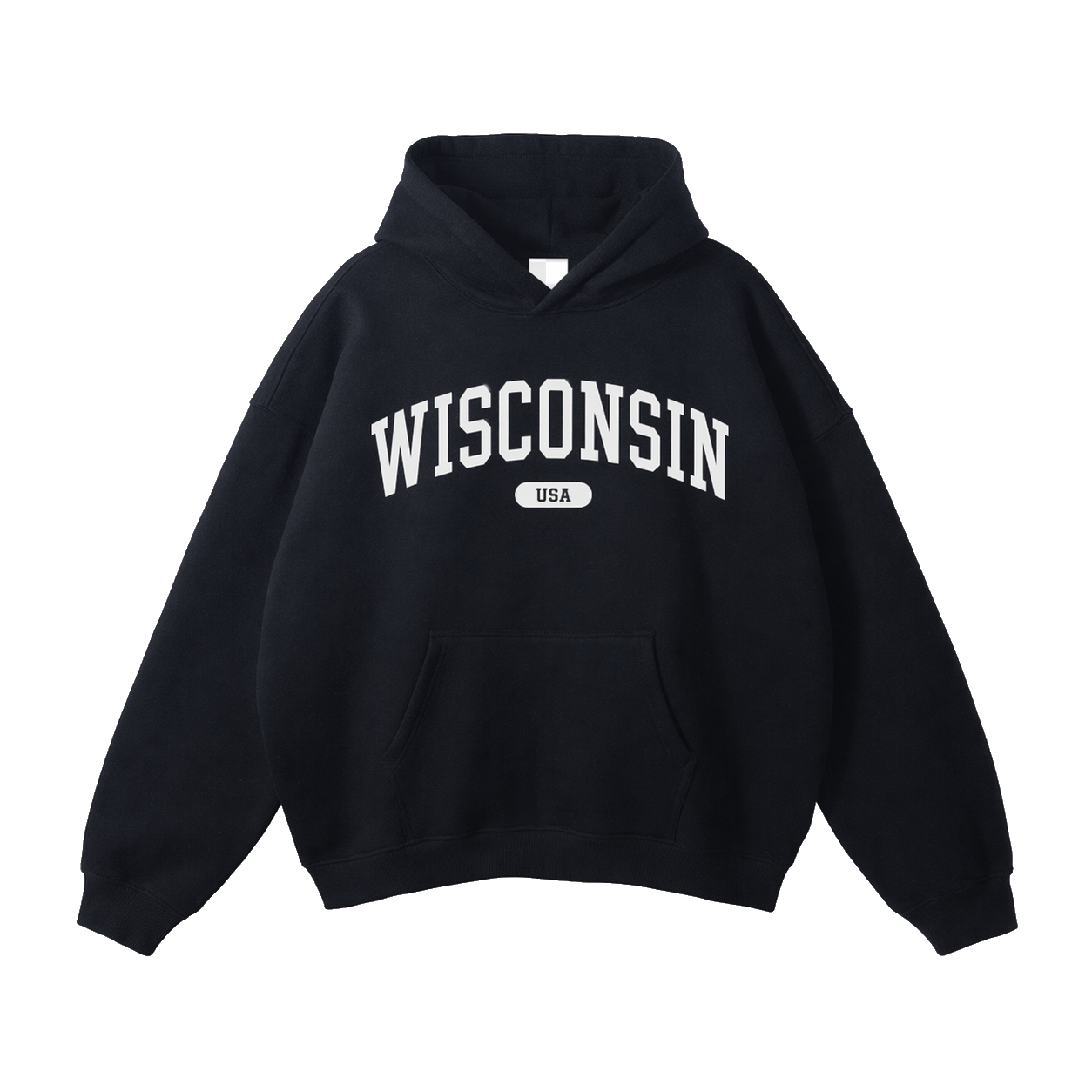 Collection 4 Wisconsin Oversize Fleeced Hoodie - Black front