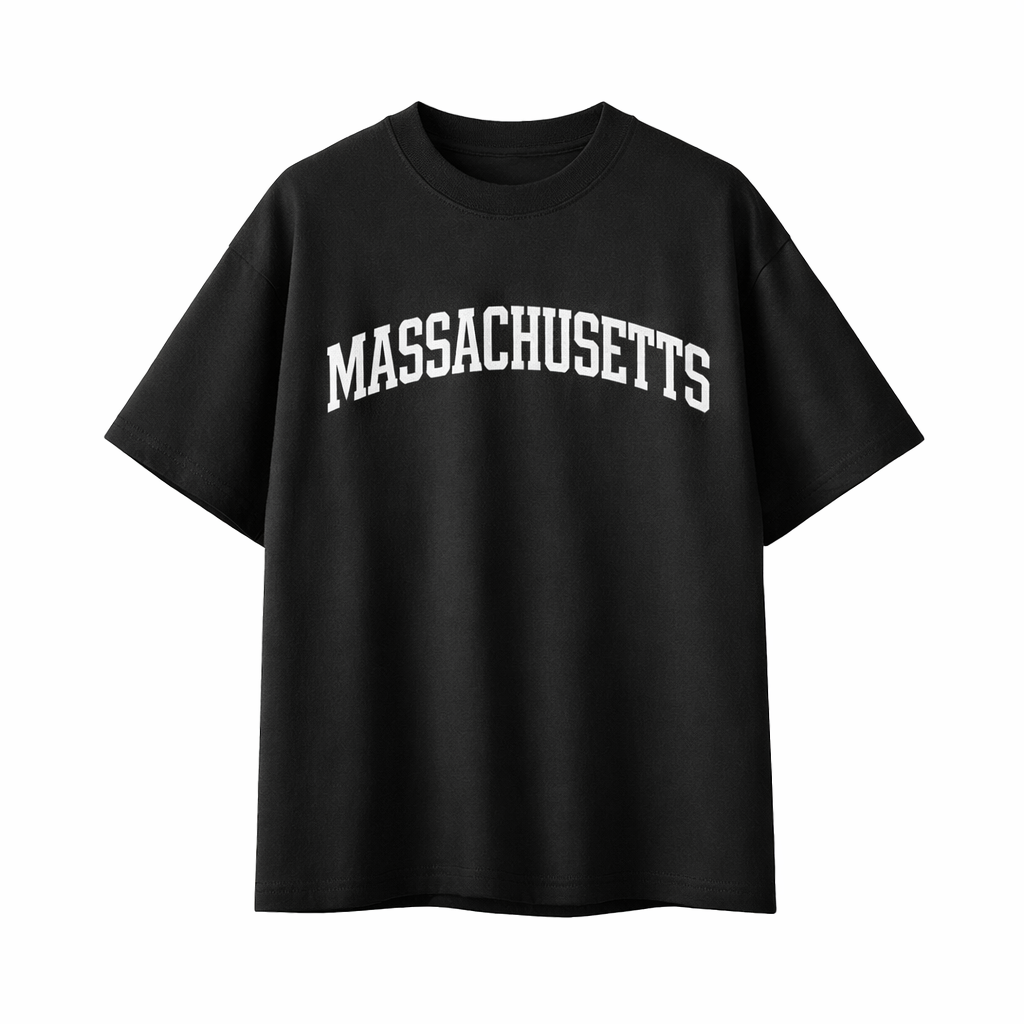 Collection 1 Massachusetts Essential Cotton T-Shirt - Black front