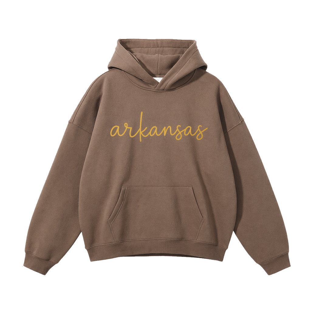 Collection 3 Arkansas Oversize Fleeced Hoodie - Brown front