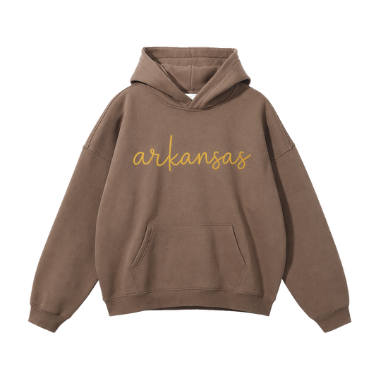 Collection 3 Arkansas Oversize Fleeced Hoodie - Brown front