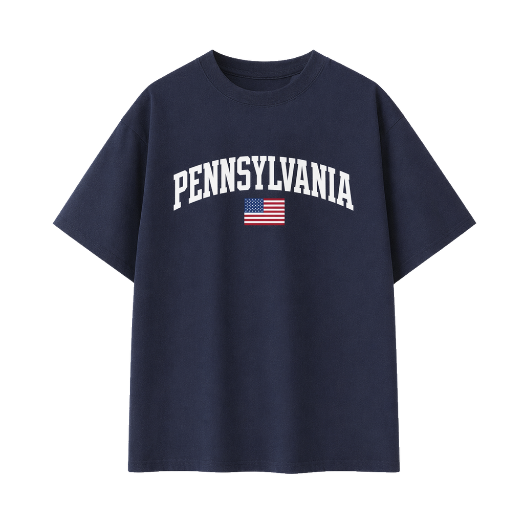 Collection 2 Pennsylvania Essential Cotton T-Shirt - Navy Blue front