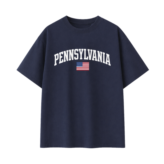 Collection 2 Pennsylvania Essential Cotton T-Shirt - Navy Blue front