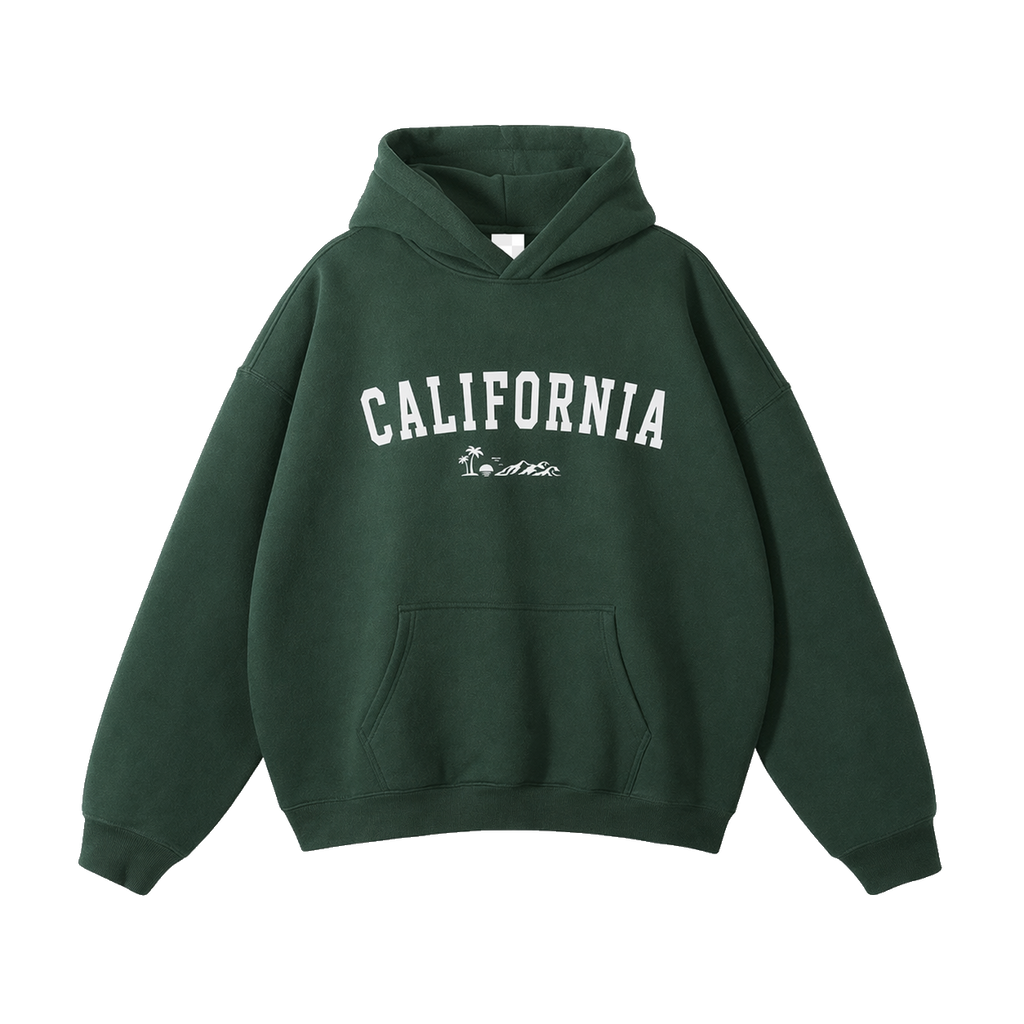 Collection 9 California Oversize Fleeced Hoodie - Eden Green front