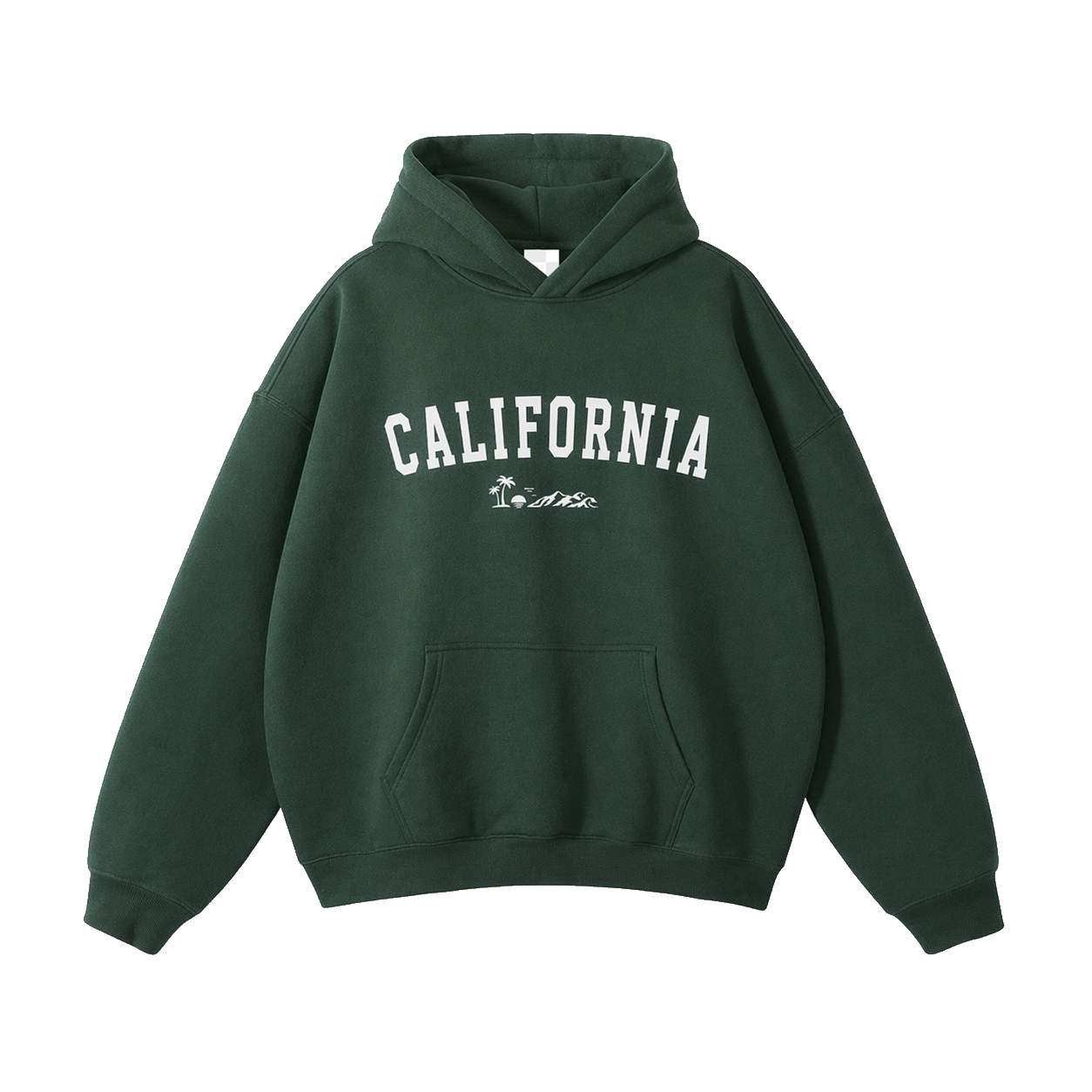 Collection 9 California Oversize Fleeced Hoodie - Eden Green front