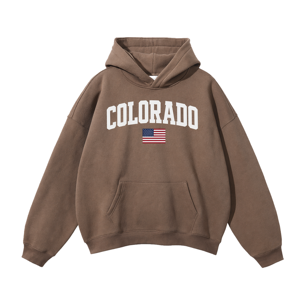 Collection 2 Colorado Oversize Fleeced Hoodie - Brown front