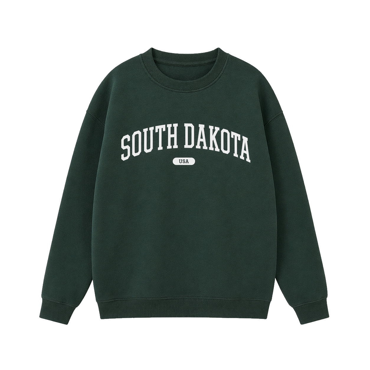 Collection 4 South Dakota Essential Heavyweight Crewneck Sweatshirt - Dark Green front