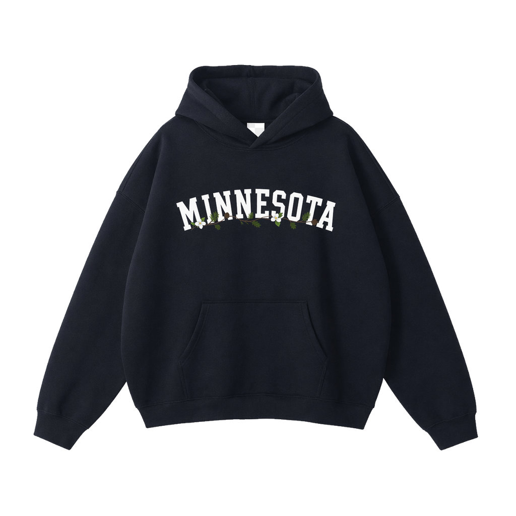 Collection 10 Minnesota Oversize Fleeced Hoodie - Black front