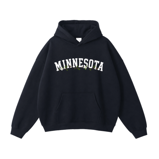 Collection 10 Minnesota Oversize Fleeced Hoodie - Black front