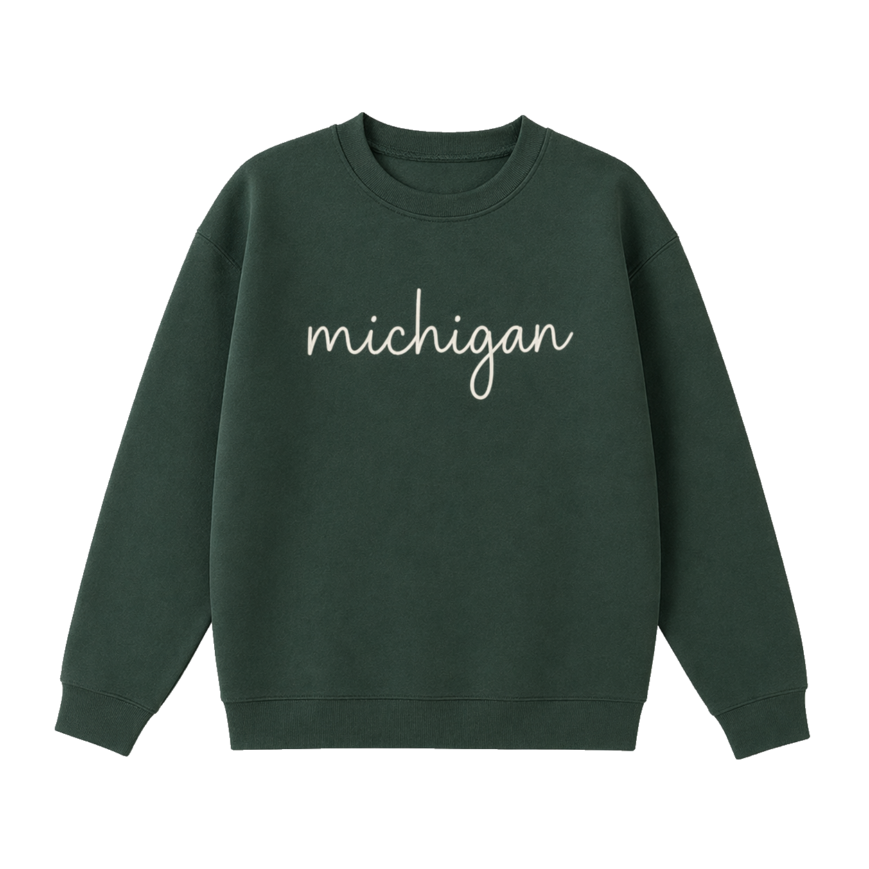 Collection 3 Michigan Essential Heavyweight Crewneck Sweatshirt - Dark Green front