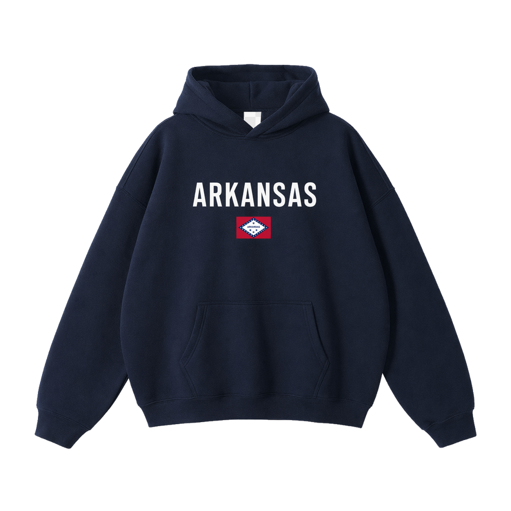 Collection 7 Arkansas Oversize Fleeced Hoodie - Navy Blue front