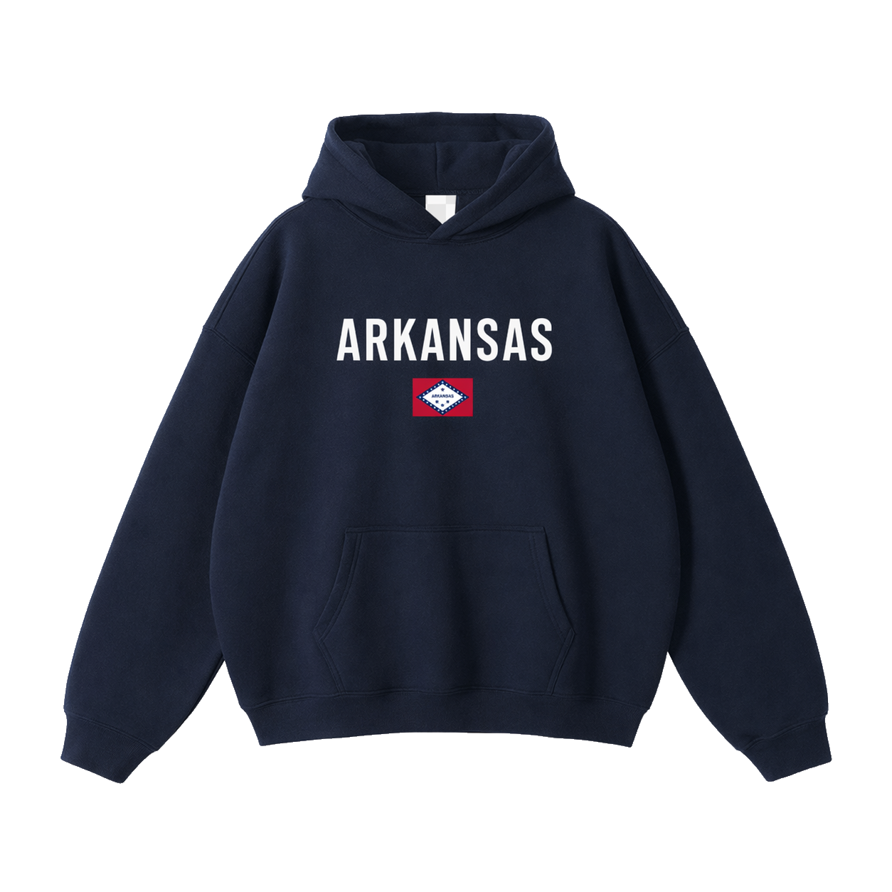 Collection 7 Arkansas Oversize Fleeced Hoodie - Navy Blue front