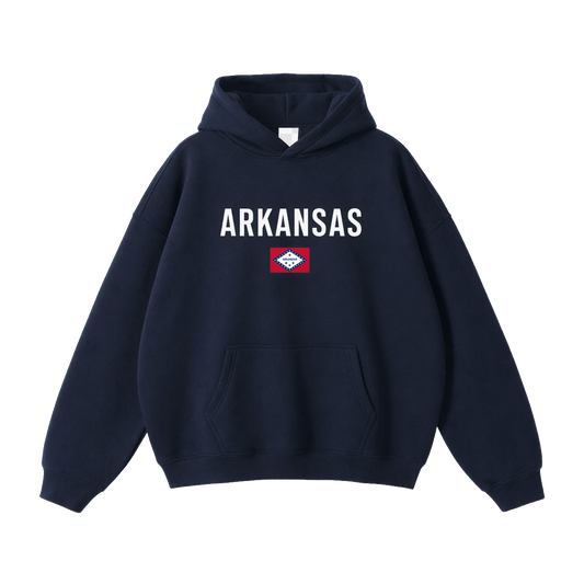 Collection 7 Arkansas Oversize Fleeced Hoodie - Navy Blue front