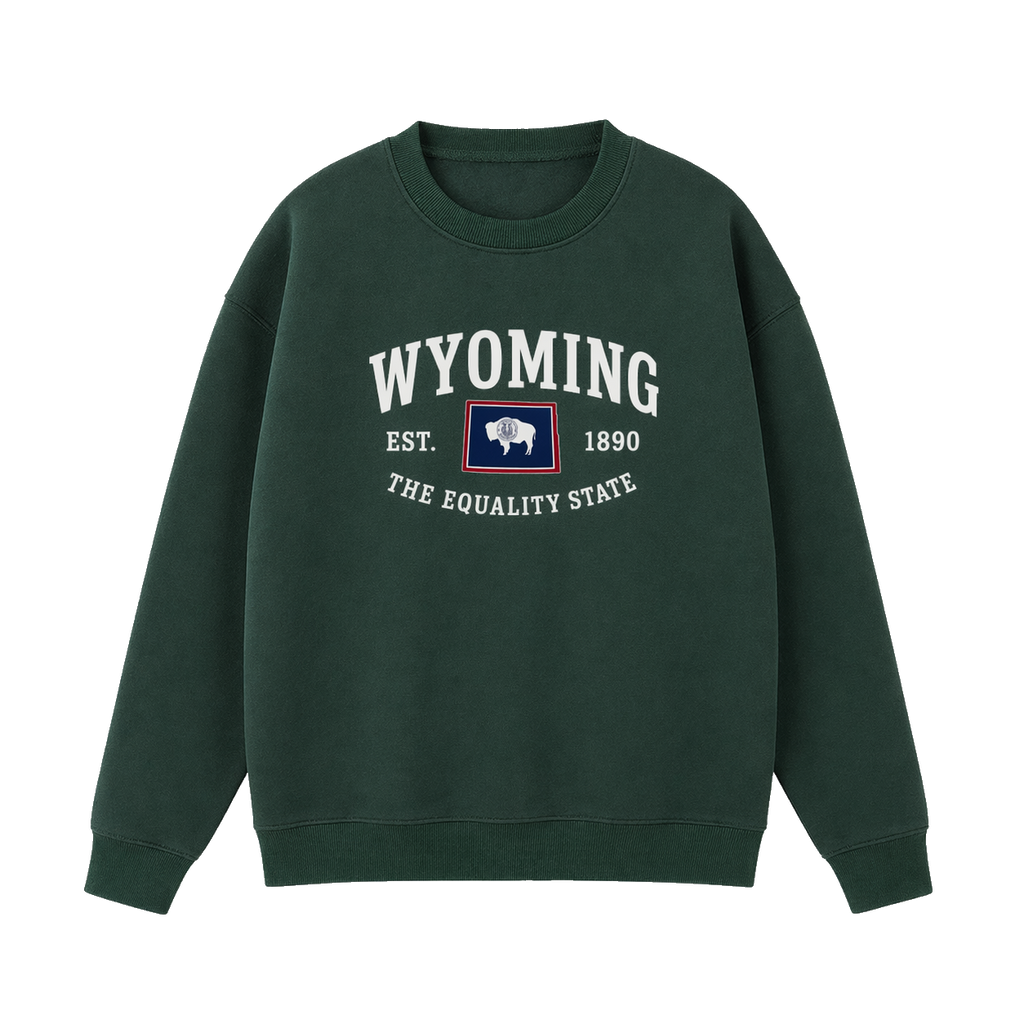 Collection 8 Wyoming Essential Heavyweight Crewneck Sweatshirt - Dark Green front