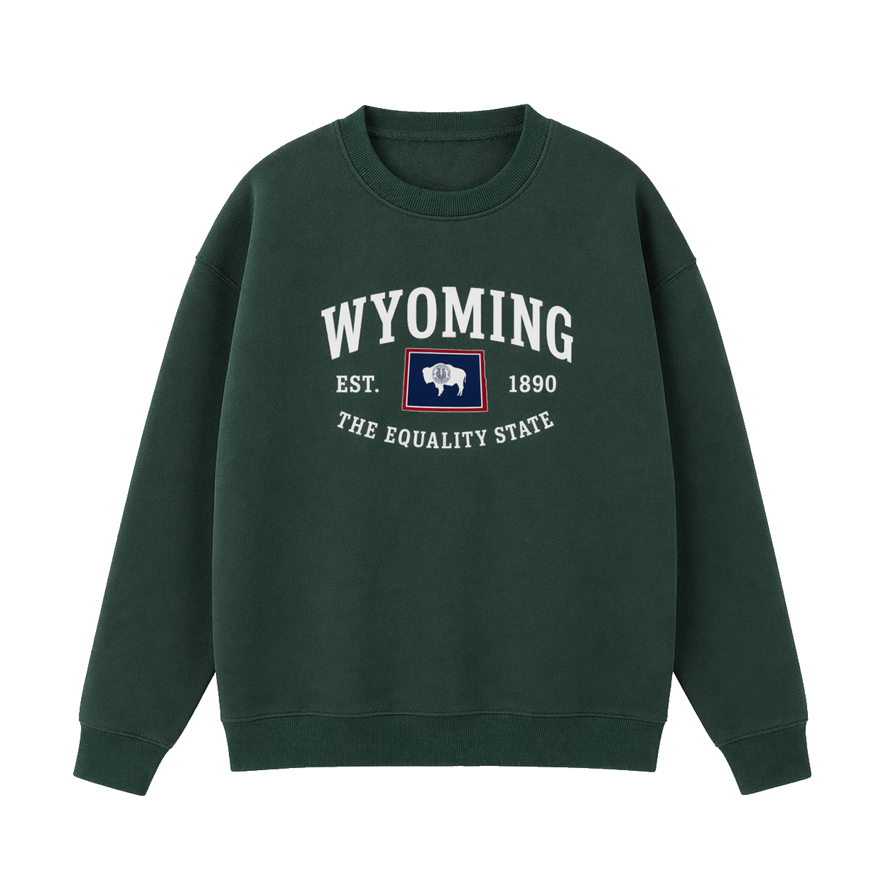 Collection 8 Wyoming Essential Heavyweight Crewneck Sweatshirt - Dark Green front