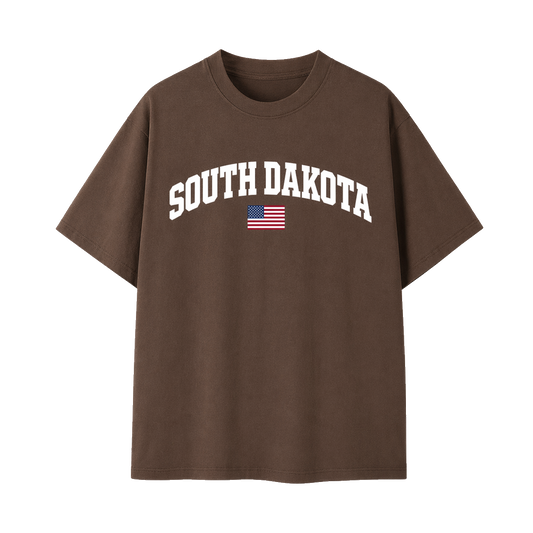 Collection 2 South Dakota Essential Cotton T-Shirt - Coffee front