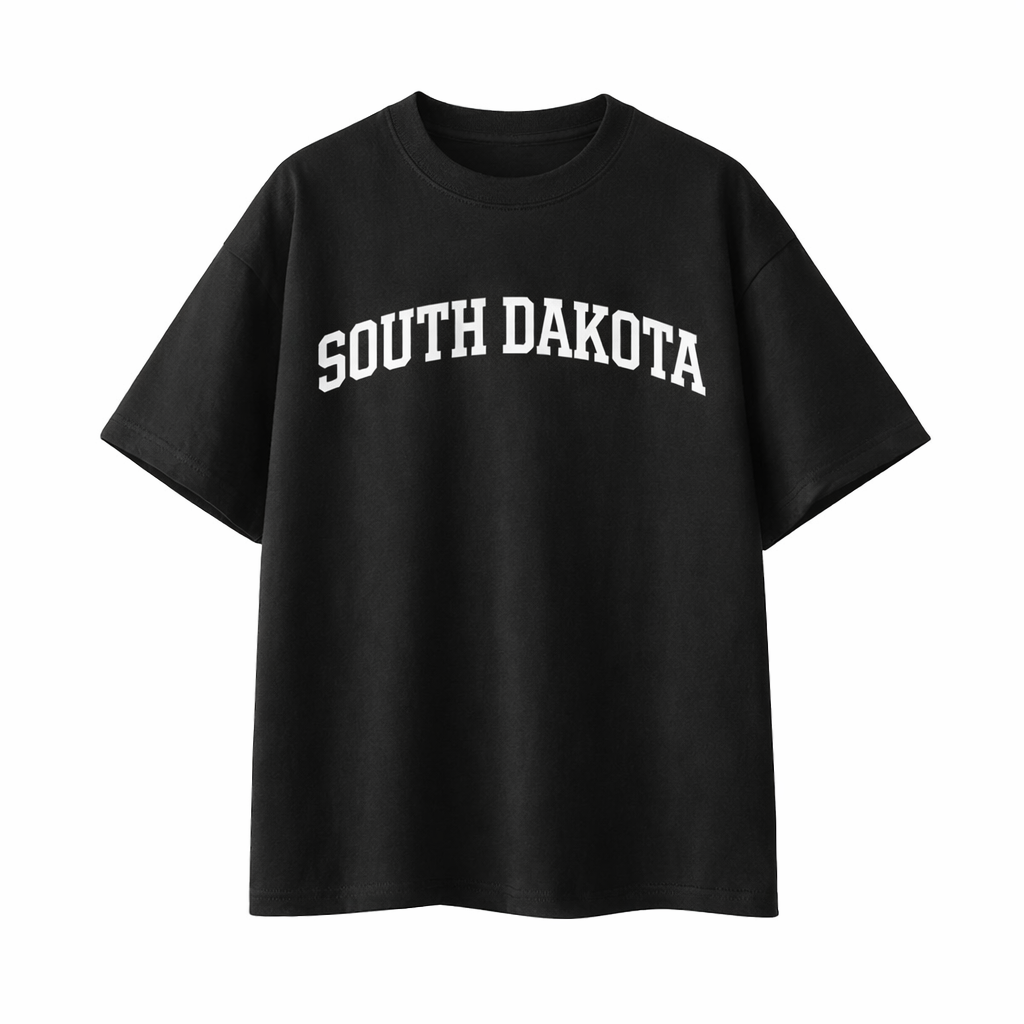 Collection 1 South Dakota Essential Cotton T-Shirt - Black front