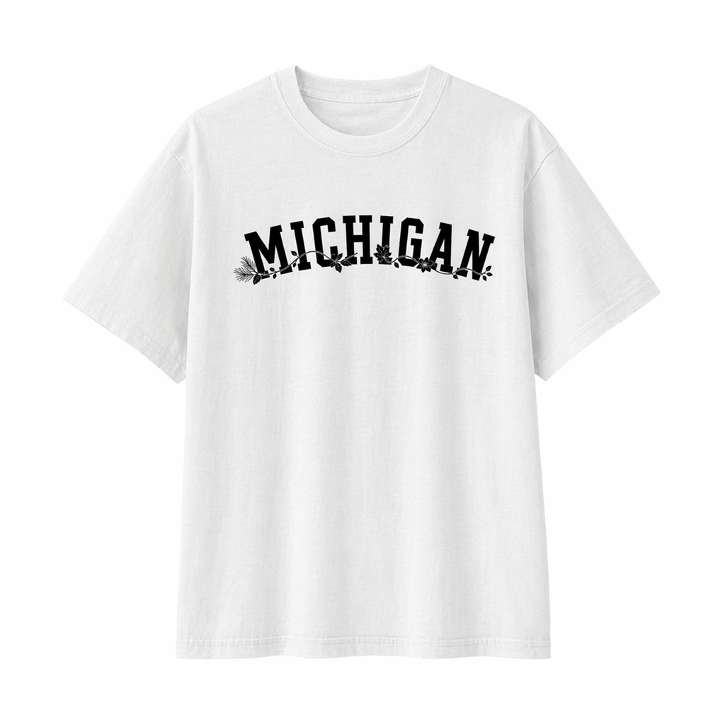 Collection 10 Michigan Essential Cotton T-Shirt - White front