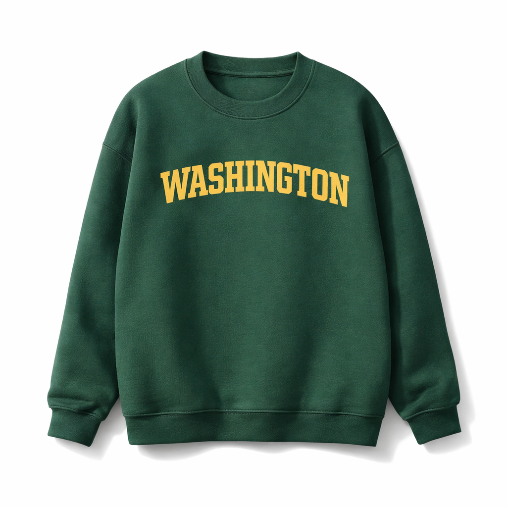 Collection 1 Washington Essential Heavyweight Crewneck Sweatshirt - Dark Green front