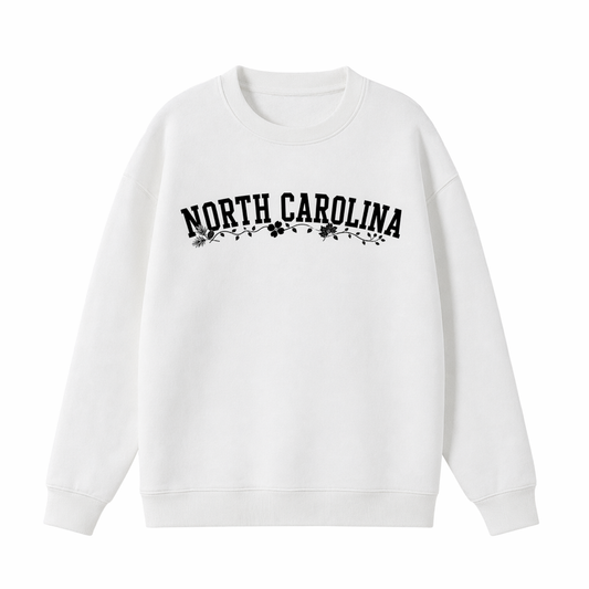 Collection 10 North Carolina Essential Heavyweight Crewneck Sweatshirt - White front