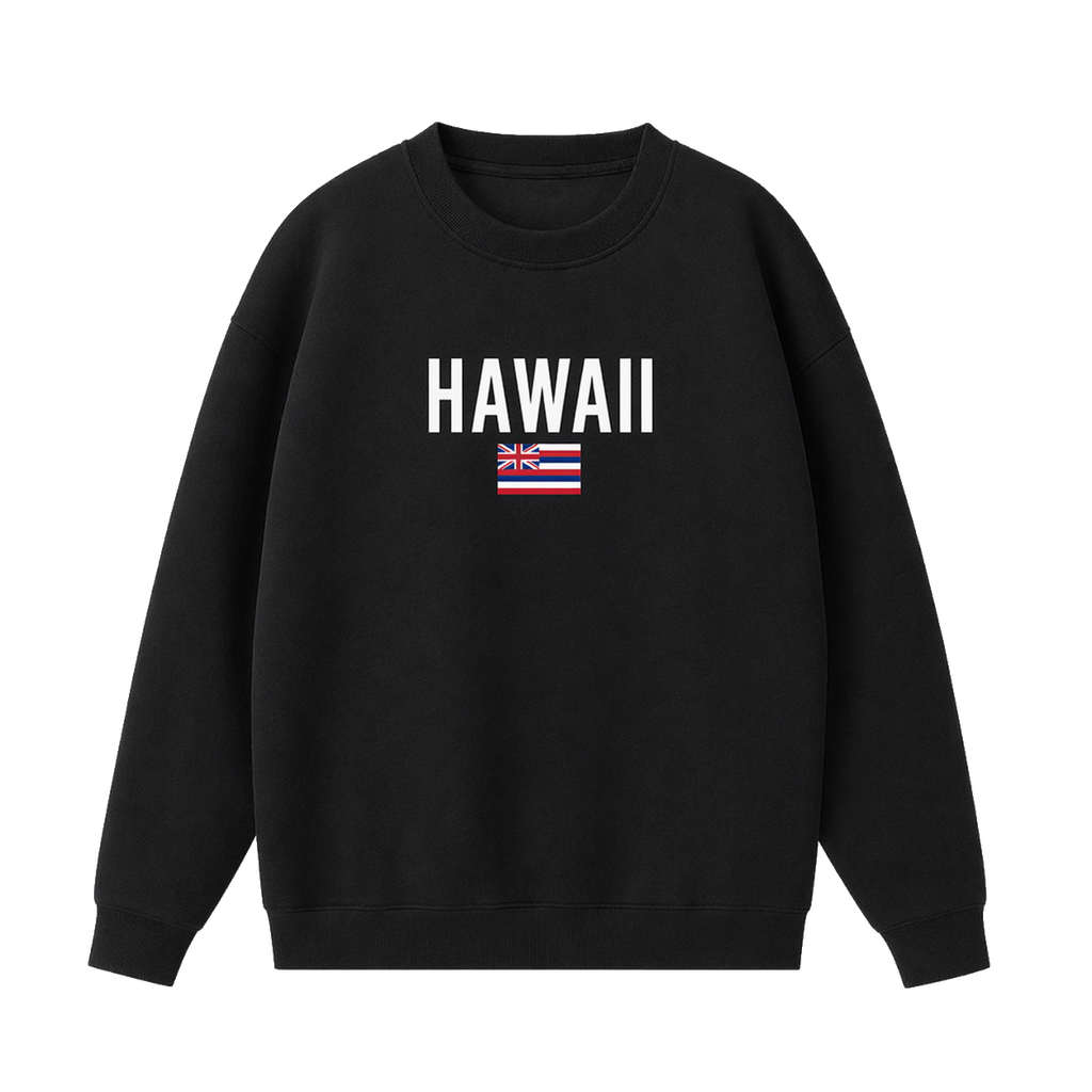 Collection 7 Hawaii Essential Heavyweight Crewneck Sweatshirt - Black front