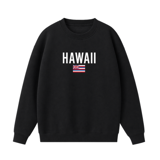 Collection 7 Hawaii Essential Heavyweight Crewneck Sweatshirt - Black front