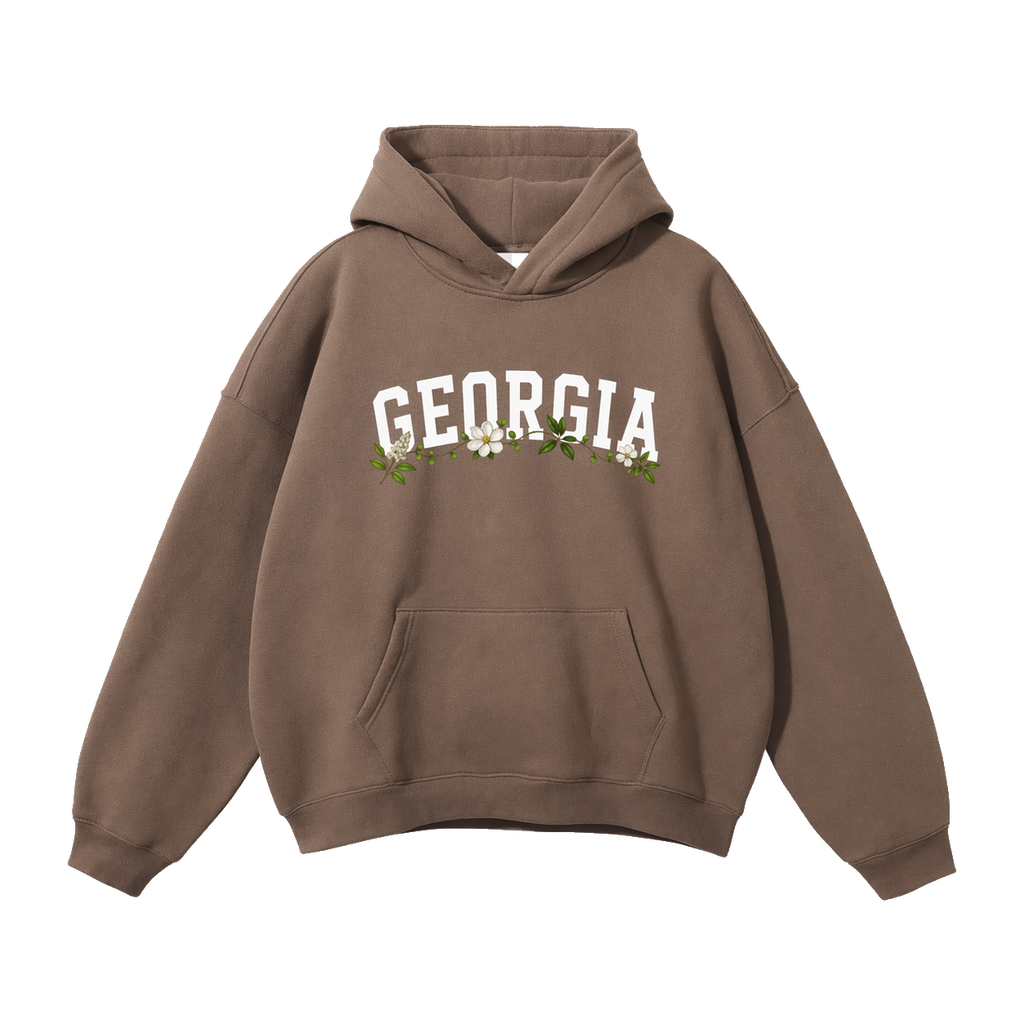 Collection 10 Georgia Oversize Fleeced Hoodie - Brown front