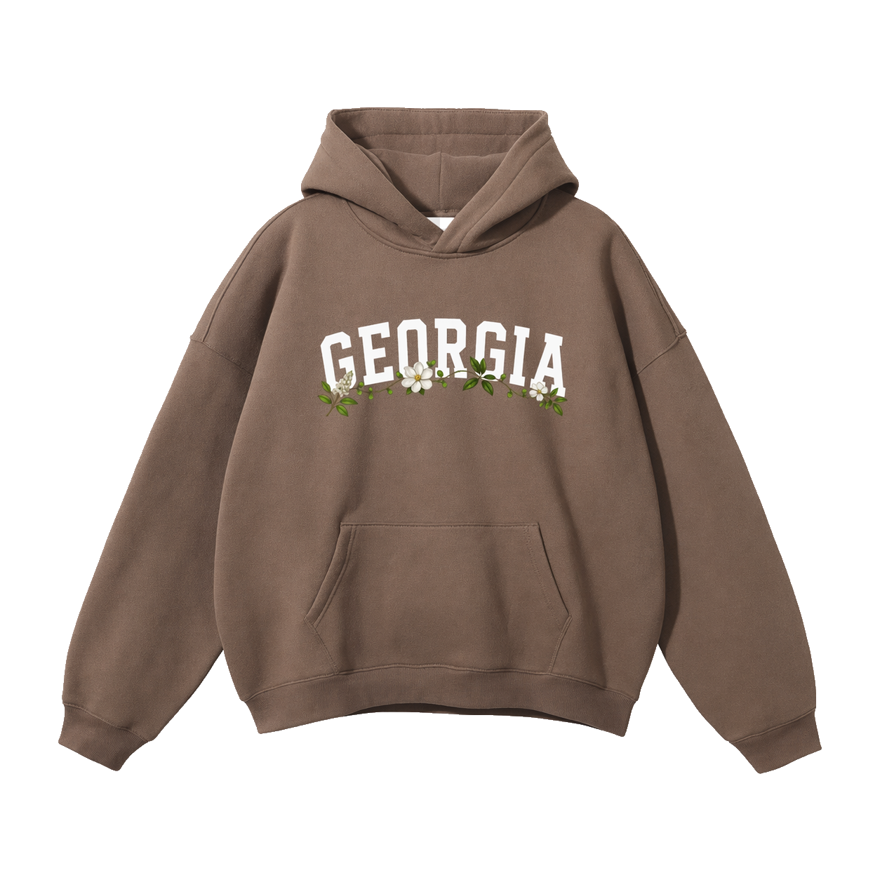 Collection 10 Georgia Oversize Fleeced Hoodie - Brown front