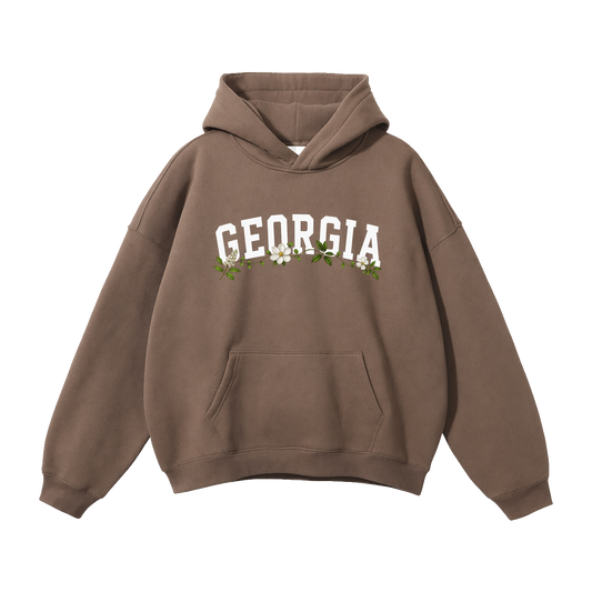Collection 10 Georgia Oversize Fleeced Hoodie - Brown front