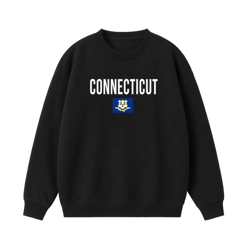 Collection 7 Connecticut Essential Heavyweight Crewneck Sweatshirt - Black front