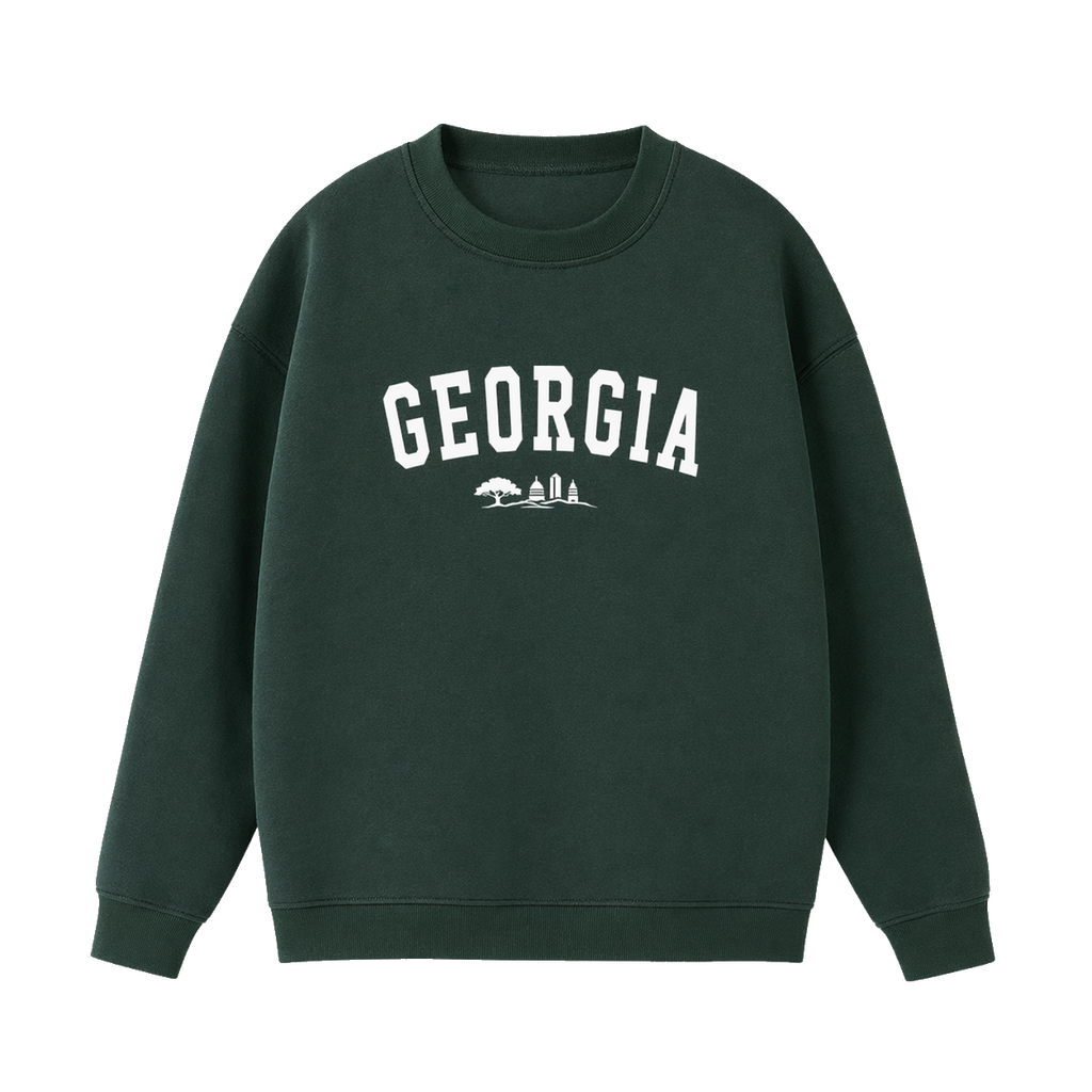 Collection 9 Georgia Essential Heavyweight Crewneck Sweatshirt - Dark Green front