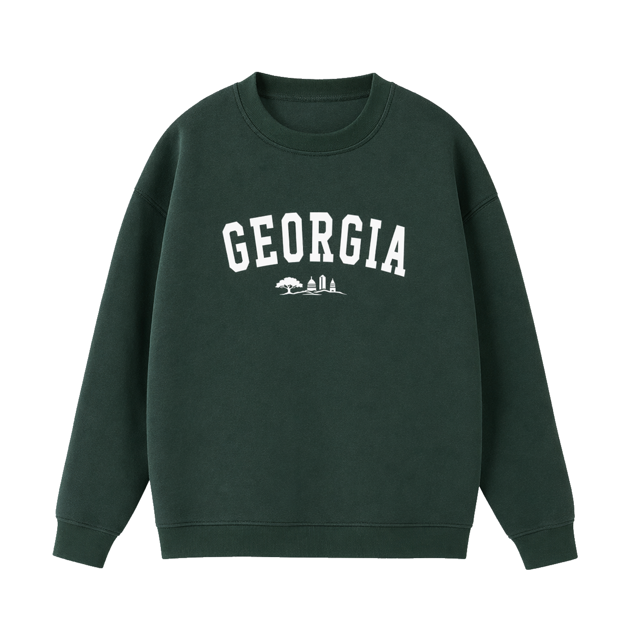 Collection 9 Georgia Essential Heavyweight Crewneck Sweatshirt - Dark Green front