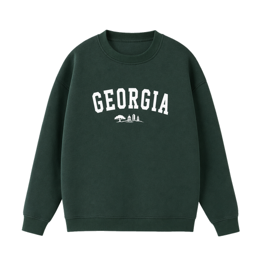 Collection 9 Georgia Essential Heavyweight Crewneck Sweatshirt - Dark Green front