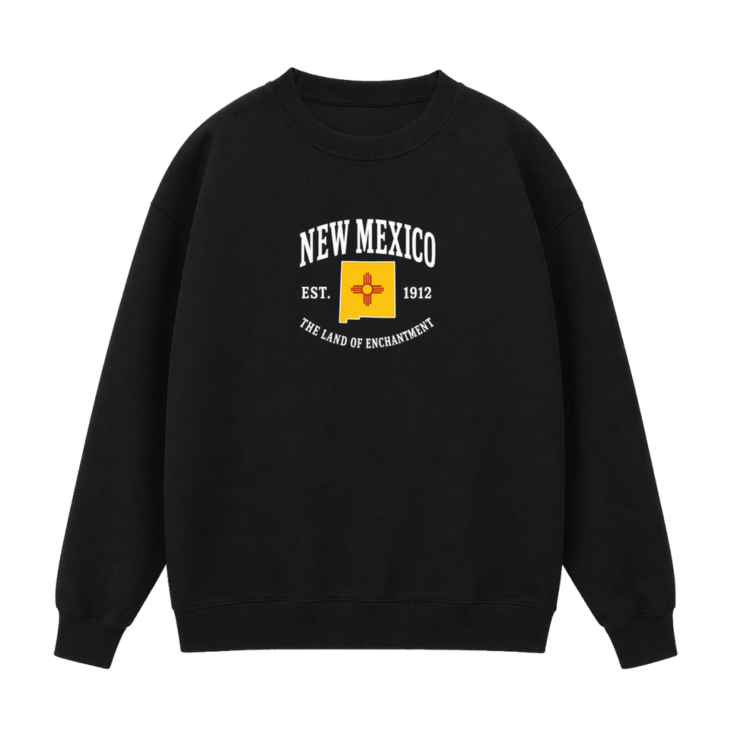 Collection 8 New Mexico Essential Heavyweight Crewneck Sweatshirt - Black front