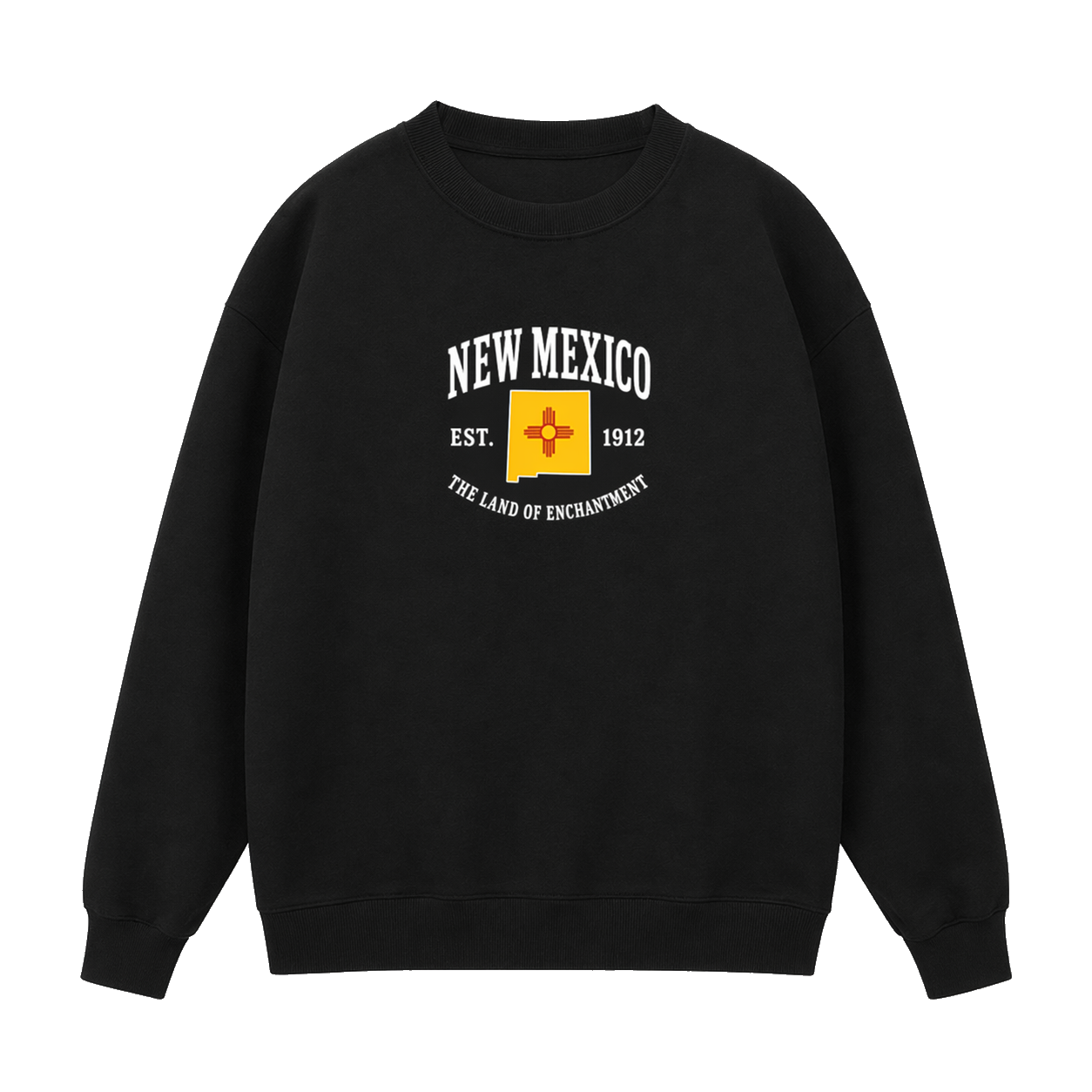 Collection 8 New Mexico Essential Heavyweight Crewneck Sweatshirt - Black front