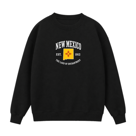 Collection 8 New Mexico Essential Heavyweight Crewneck Sweatshirt - Black front