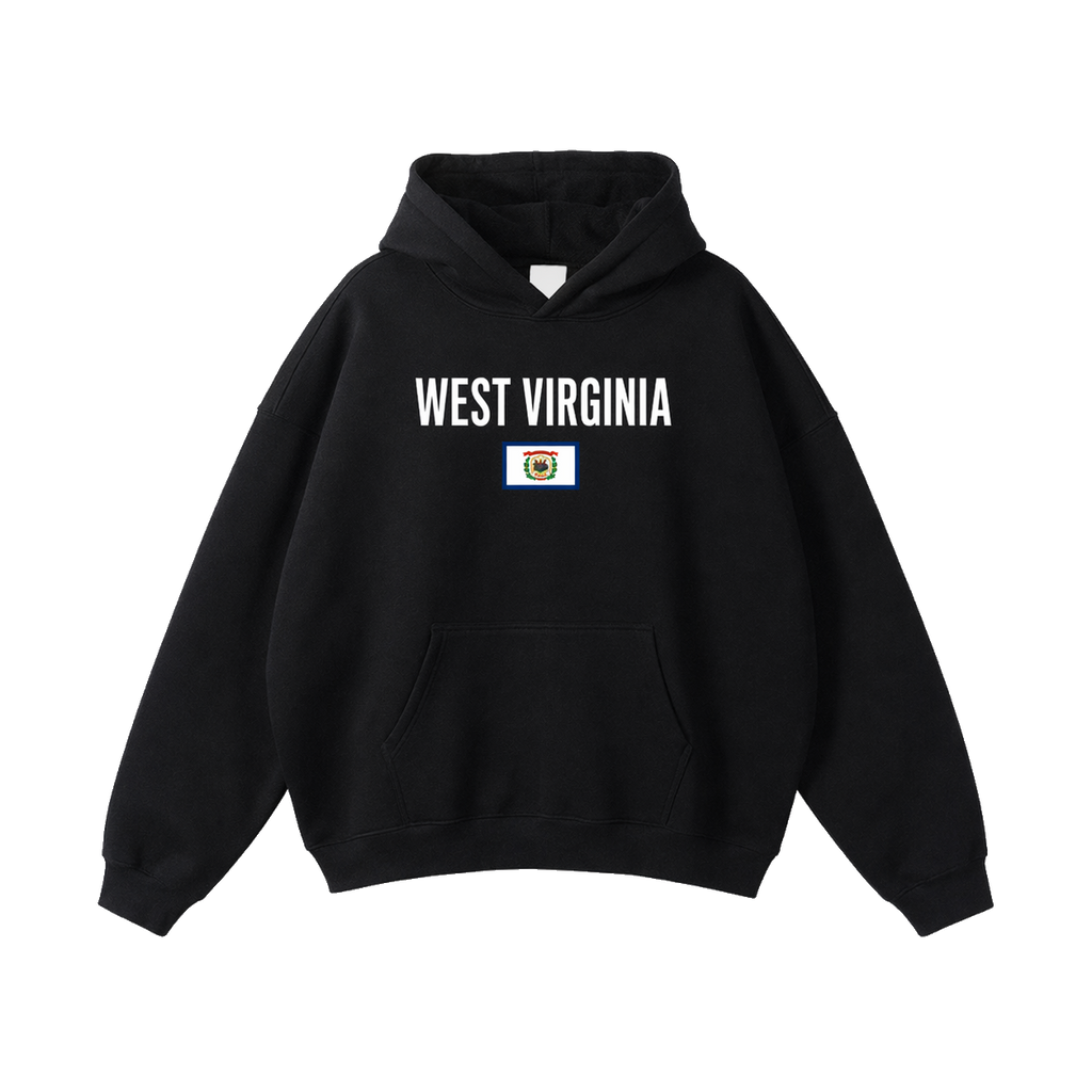 Collection 7 West Virginia Oversize Fleeced Hoodie - Black front