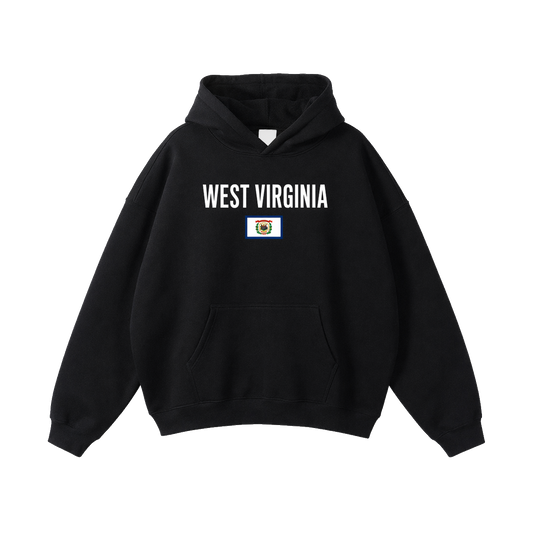 Collection 7 West Virginia Oversize Fleeced Hoodie - Black front