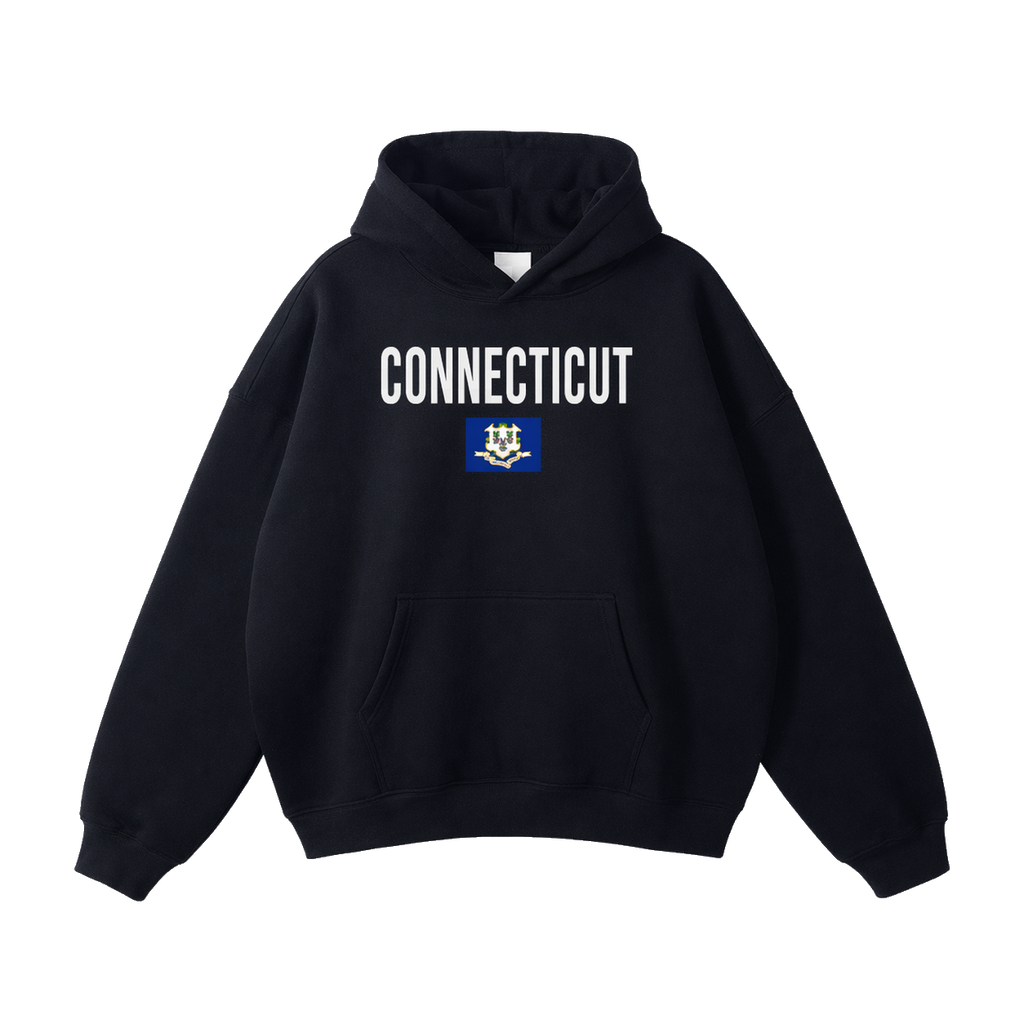 Collection 7 Connecticut Oversize Fleeced Hoodie - Black front