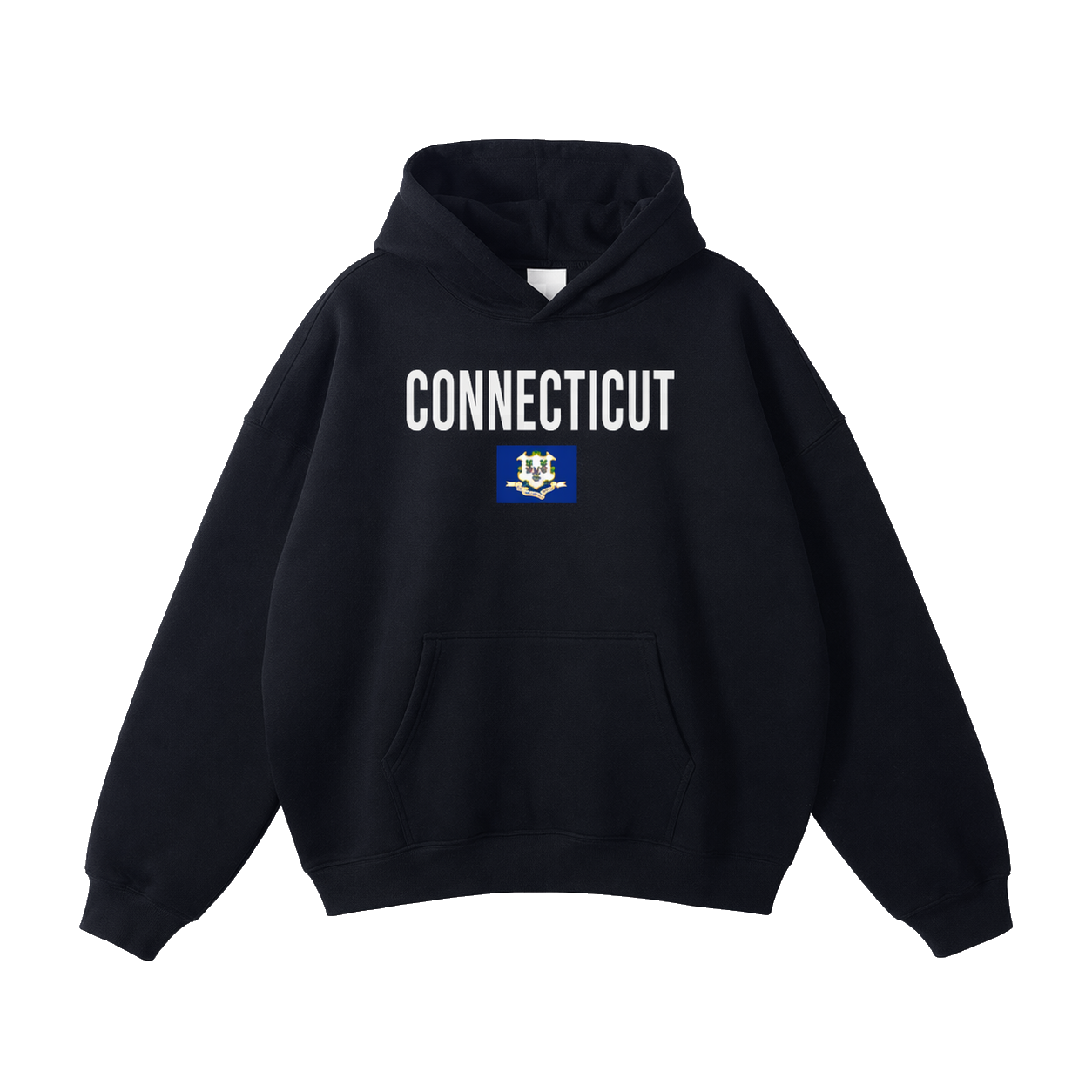 Collection 7 Connecticut Oversize Fleeced Hoodie - Black front