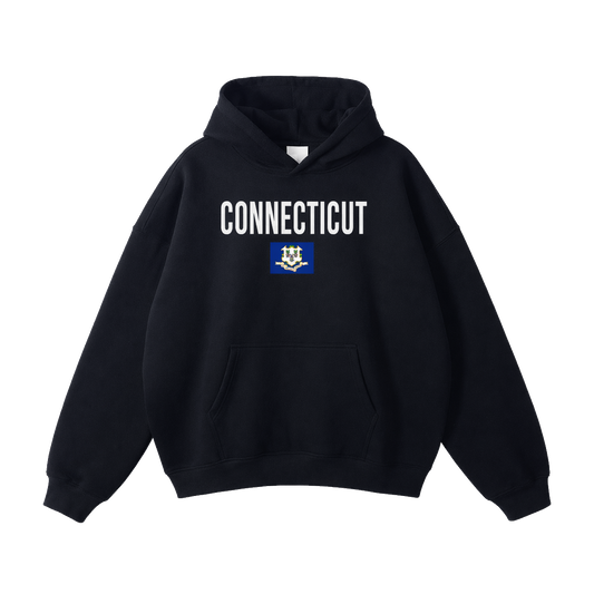 Collection 7 Connecticut Oversize Fleeced Hoodie - Black front