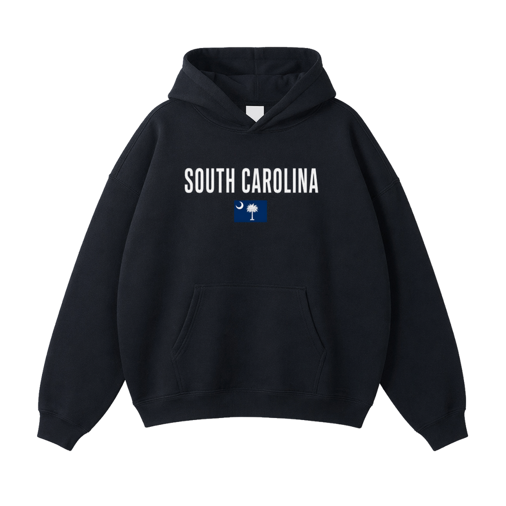Collection 7 South Carolina Oversize Fleeced Hoodie - Black front
