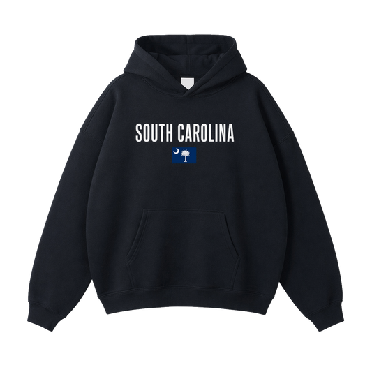 Collection 7 South Carolina Oversize Fleeced Hoodie - Black front
