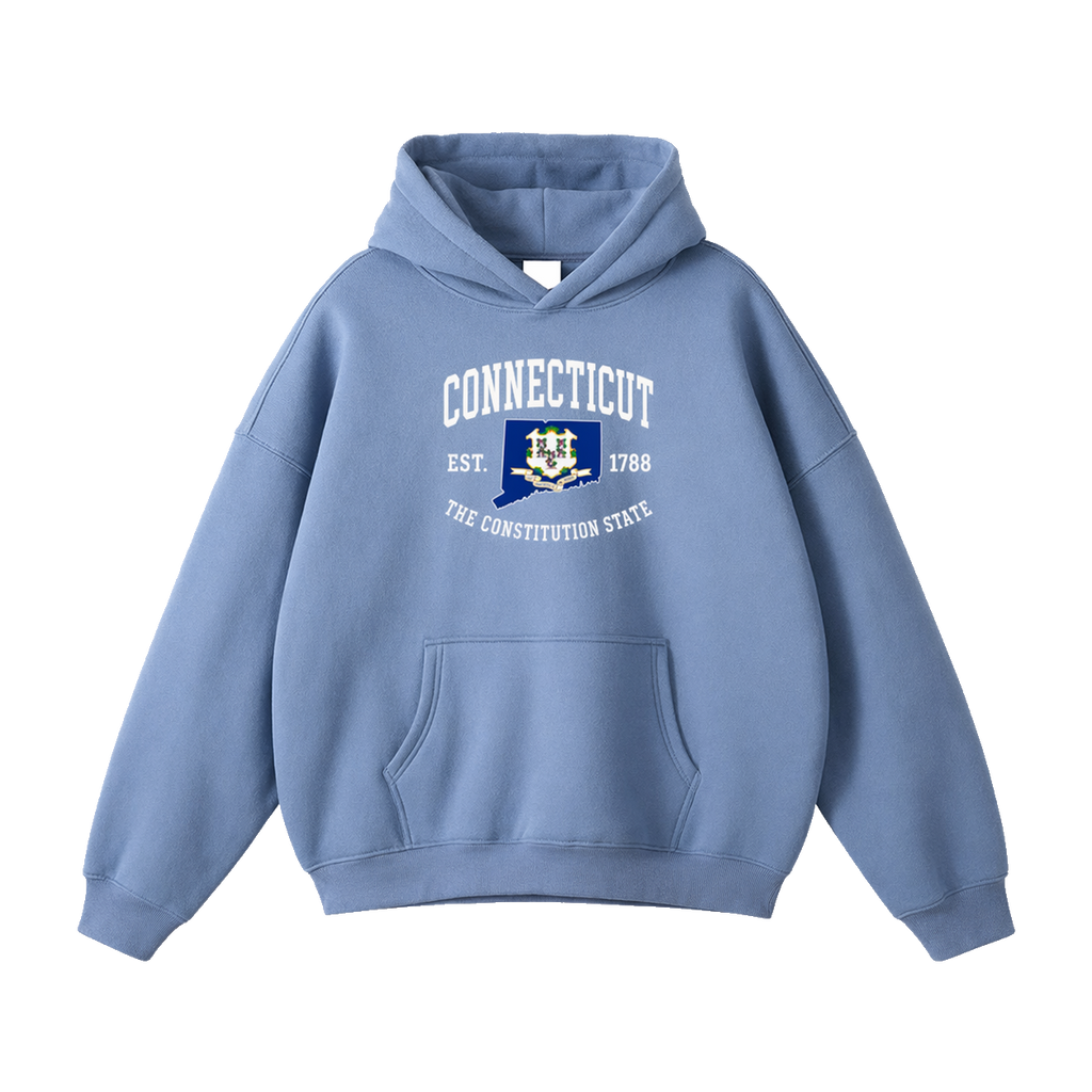 Collection 8 Connecticut Oversize Fleeced Hoodie - Medium Blue front