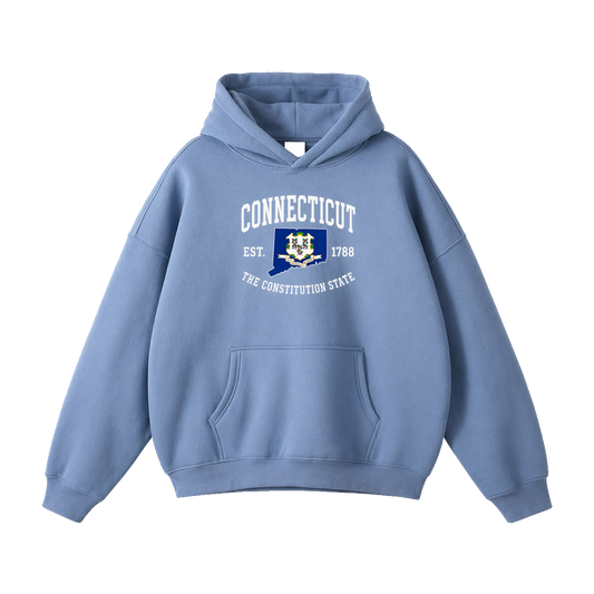 Collection 8 Connecticut Oversize Fleeced Hoodie - Medium Blue front