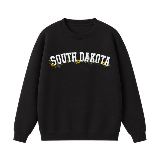 Collection 10 South Dakota Essential Heavyweight Crewneck Sweatshirt - Black front